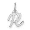 14K White Gold Uppercase Letter H Initial Charm