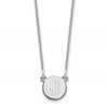 14kw Tiny Circle Block Letter J Initial Necklace