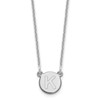 14kw Tiny Circle Block Letter K Initial Necklace