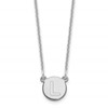 14kw Tiny Circle Block Letter L Initial Necklace