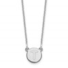 14kw Tiny Circle Block Letter T Initial Necklace