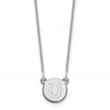 14kw Tiny Circle Block Letter U Initial Necklace