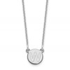 14kw Tiny Circle Block Letter W Initial Necklace