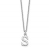 14K White Gold Cutout Letter S Initial Necklace 18" Cable Chain