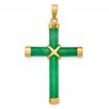 14K Polished Jade -X- Cross Pendant