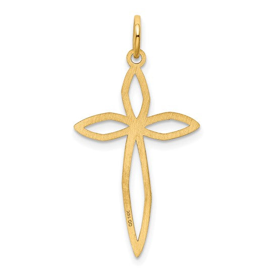 14K Gold Laser Designed Passion Cross Pendant