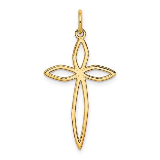 14K Gold Laser Designed Passion Cross Pendant