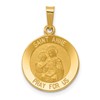 14k Polished and Satin Hollow St. Anne Medal Pendant