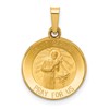 14k Polished and Satin Hollow Saint Gerard Medal Round Charm