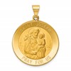14k Polished and Satin Hollow Large St Joseph Medal Round Pendant