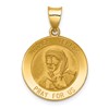 14k Polished and Satin Hollow Mother Teresa Medal Round Pendant