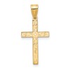 14k Etched Floral Cross Pendant