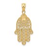 14k Hamsa Hand of God Filigree Pendant