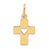 14k Polished Cross with Heart Pendant