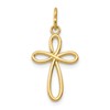 14k Polished Small Ribbon Cross Pendant