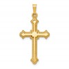 14k Polished Fleur de Lis Cross Pendant