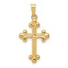 14k Polished Budded Cross Pendant