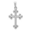 14k White Gold Polished Budded Cross Pendant