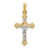 14k Two-tone Polished INRI Crucifix Pendant
