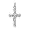 14k White Gold Polished INRI Crucifix Pendant