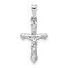 14k White Gold Polished INRI Crucifix Pendant