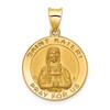 14K Polished and Satin Hollow St. Kateri Medal Round Pendant