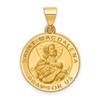 14k Polished and Satin Hollow Round St. Magdalena Medal Pendant