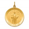 14k Polished and Satin Large Solid St. Jude Thaddeus Medal Round Pendant