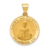 14k Polished and Satin Round Hollow St. Augustine Medal Pendant