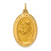14k Polished and Satin Solid St. Anthony Medal Oval Pendant