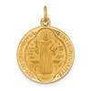 14k Polished and Satin Solid Round Reversible St. Benedict Medal Pendant