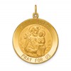 14k Polished and Satin Solid Large Round St. Joseph Medal Pendant