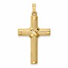 14k Hollow Polished Center -X- Cross Pendant