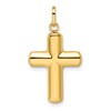 14k Polished Puffed Cross Pendant