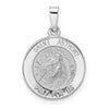 14k White Gold Polished and Satin Hollow St Anthony Medal Pendant