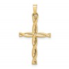 14k Polished Hollow Twisted Cross Pendant