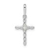 14k White Gold CZ Cross Pendant