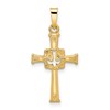 14k Polished Cut-Out Solid Dove Cross Pendant