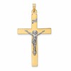 14k Two-tone Polished Solid INRI Crucifix Pendant