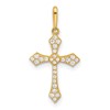 14k Polished CZ Passion Cross Pendant