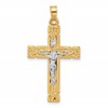 14k Two-Tone Hollow INRI Crucifix Pendant