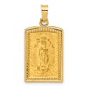 14K Polished and Satin Hollow Our Lady of Guadalupe Rectangular Pendant