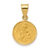 14k Polished and Satin Solid Our Lady of Perpetual Help Medal Round Pendant
