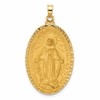 14k Polished and Satin Solid Miraculous Medal Oval Pendant