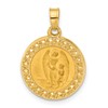 14K Polished and Satin Hollow Our Guardian Angel Medal Pendant