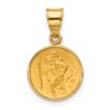 14k Polished and Satin St. Christopher Medal Round Pendant