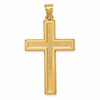 14k Polished And Textured Latin Cross Pendant