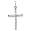 14k White Gold Polished CZ Latin Cross Pendant