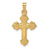 14k Polished Fleur de Lis Cross Pendant