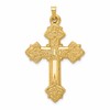 14k Hollow Fleur de Lis Cross Pendant